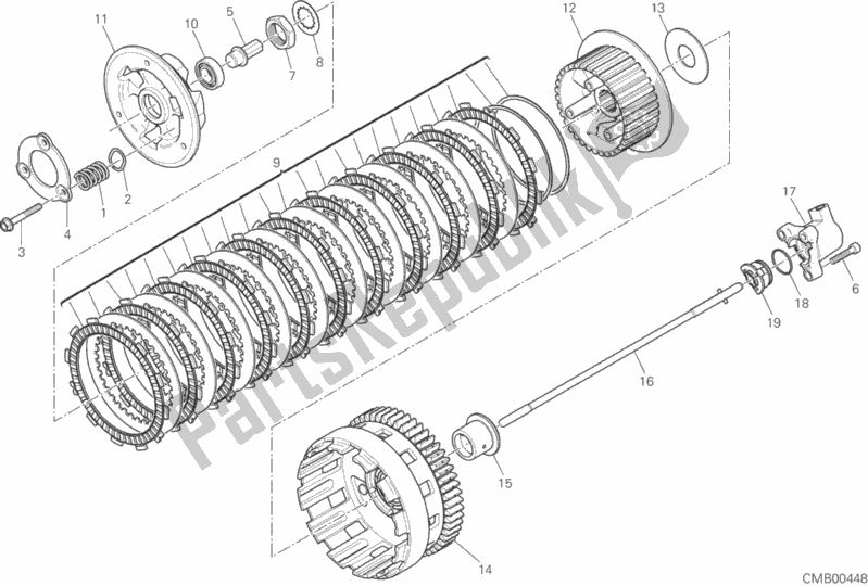 Toutes les pièces pour le Embrayage du Ducati Superbike 959 Panigale Corse USA 2018